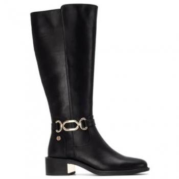 XTI Botas Pretas Altas, 144399 – Corrente Dourada