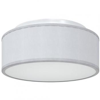 30 cm Grey Ceiling Lamp, Flush Mount, Fabric Finish (E27)