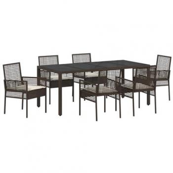 Espace repas extérieur 7 pièces marron – vitaXL