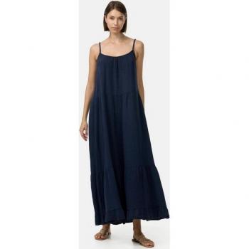 PM SELECTED Damen Maxikleid mit Rüschen und Spaghettiträgern