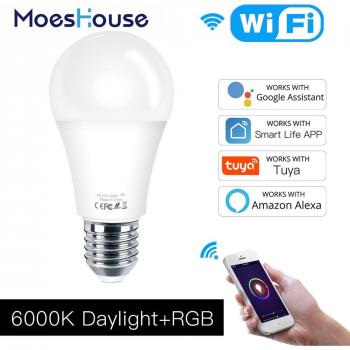 Smart RGB LED Dimmable Lamp 7W, WiFi Control via Tuya App, Compatible with Alexa and Google Home, E27