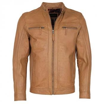 Bikerjacke JCC EL101 Gr. 50, braun (camel), Herren