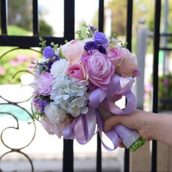 Garden-Inspired Bridal Silk Flower Bouquets