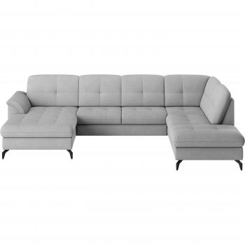 Wohnlandschaft SIT & MORE “Zora U‑Form” grau – Bettoption inklusive