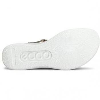 Ecco Flowt Sandalen – Luxuriöses Gold‑Weiß‑Design, Vollnarbe