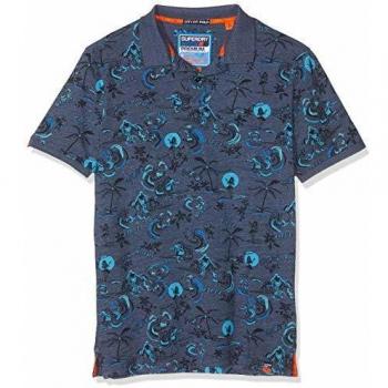 Superdry Polo, City Surf, Azul (Alpha Surfer Haze Heather S2n), Mediano