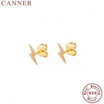 Simple Silver Stud Earrings with CZ