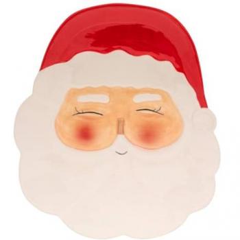 Assiette joyeuse tête de Père Noël