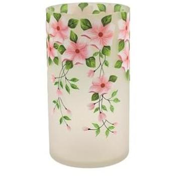Delicate Pink Bloom Cracked Glass Holder