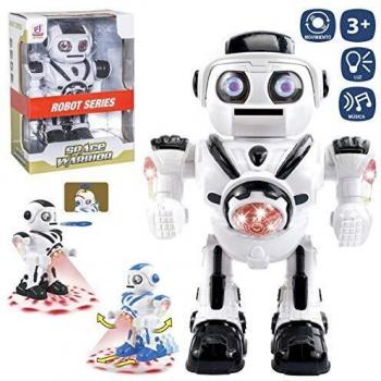 Robot Espacial Proyector Lanzafichas Luz y Sonidos 24cm