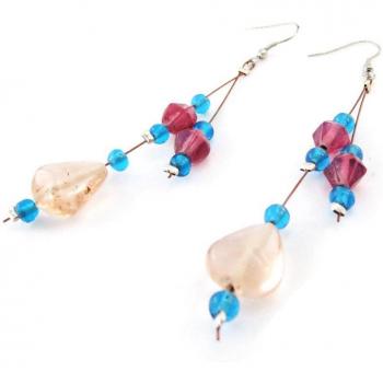 Blue Calcutta Pink Turquoise Earrings – Les Treasures De Lily