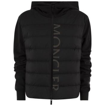 Moncler Women’s Midweight Black Down Panel Sweater M
