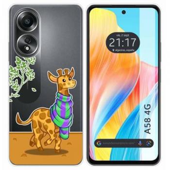 Funda Silicona Oppo A58 4G Diseño Jirafa