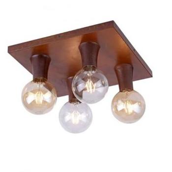 Vintage Deckenstrahler Rost Retro Wohnraumbeleuchtung eckig rustikale Optik 14778-48