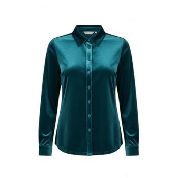 Yumi Teal Velvet Casual Shirt – S20