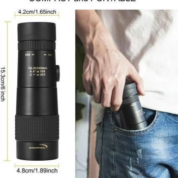 Monocular Profesional con Trípode y Zoom 10-300x