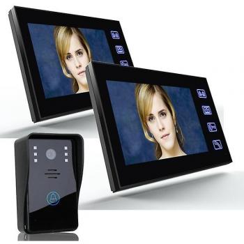 Interphone vidéo 7 pouces 1 caméra IR-Cut 1000TVL 2 moniteurs