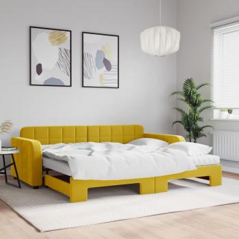 Vidaxl sofá cama nido con colchón terciopelo amarillo 90x200 cm