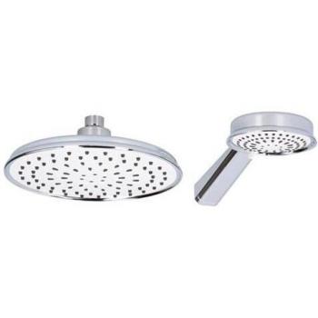 Set Doccia Soffione 20 cm con Doccetta 10 cm per bagno cromato