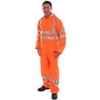 Beeswift Hi-Vis PU Breathable Coverall Orange Size S