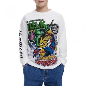 Blanco Desigual Marvel Camiseta Infantil de Manga Larga