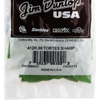 Dunlop Tortex Sharp Picks .88mm Green 412R 72-Pack