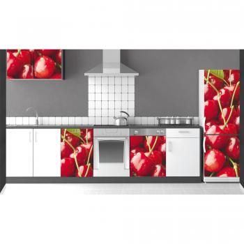 Sticker Mural Cerise Tridimensionnel XXL – Effet Trompe l’Oeil 59,5 × 180 cm