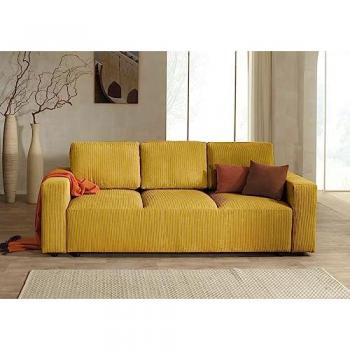 Livy Schlafsessel‑Kombination – 3‑Sitzer, Bettkasten, Cord, Gelb