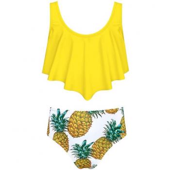 SHEKINI Girls' Floral Ruffle Swimsuit