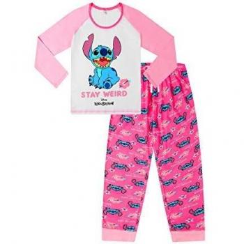 Lilo and Stitch Stay Weird Pink and White Pajamas (14-15 Years)