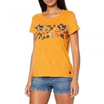 Superdry Damen Lexi T-Shirt mit Stickerei, Gelb (Desert Ochre E2a), XS