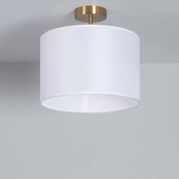 Plafonnier Vintage Métal et Tissu Austen Blanc LED 300xØ300 mm