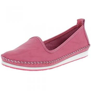 Andrea Conti Damen Slipper Mokassins Leder Ballerina bequem Größe 38 pink