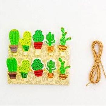 10Pcs Cartoon Wooden Clips