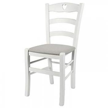 Chaise Cuore Cuisine Bar Tommoy Chairs Tissu Blanc Hêtre