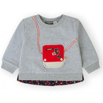 Sudadera Infantil Niña Canada House Cuello Redondo con Detalle de Trampantojo