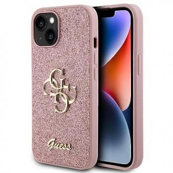 Sparkle Pink Fixed Metal Design iPhone 15 Protection