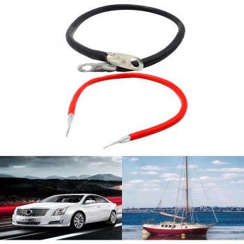 50cm 100A 16AWG Pure Copper Inverter Cables (2-Pack) for Automotive and Marine Use