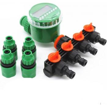 MUCIAKIE Sistema de Riego Automático con Temporizador y Divisor 1/2/4 Vías