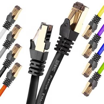 Cat‑6a Duronic Noir 3 m – Câble Ethernet 500 MHz, connecteur plaqué or
