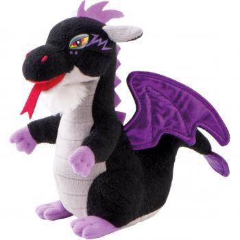 TRUDI • Peluche DRAGO NERO VIOLA Hirador Fantasy Line 16CM IDEA REGALO RARO