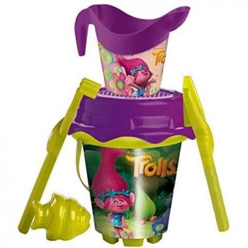 Cubo de Playa Trolls Molde y Regadera