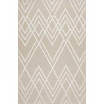 Tapis Relief Graphique Beige et Blanc 160x225