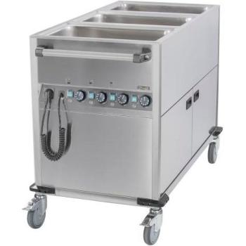 Chariot de Service Bain-marie à Eau 3xGN 1/1 avec Soubassement