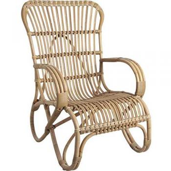 Fauteuil détente en manau et moelle de rotin naturelle