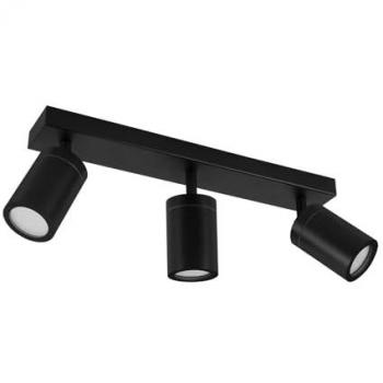 LICHT-ERLEBNISSE Deckenstrahler Metall verstellbar IP44 Schwarz GU10 3-flammig länglich Spot Lampe Decke