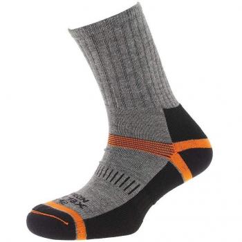 Chiruca Coolmax Cupron: Meias Caminante Cinza‑Laranja (S)