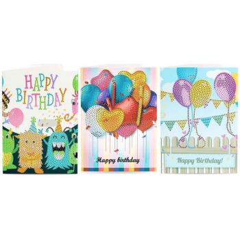 Full Round 5D Diamond Painting Birthday Card DIY 13x18cm