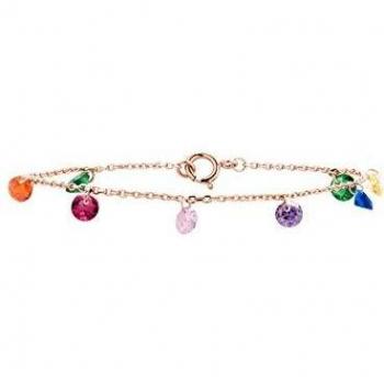 Bracelet LUXENTER Rolcon – Argent 925 avec zircons multicolores et finition or rose 18K
