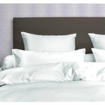 Heckett Lane Spannbetttuch 100% Baumwolle Mako-Satin Uni Punkte 200x200 cm (80x80) Chalk Blue